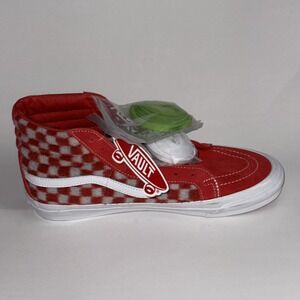 Concepts x Vans OG Sk8-Hi LX Mohair Red White Checkerboard Sneakers Size 11.5